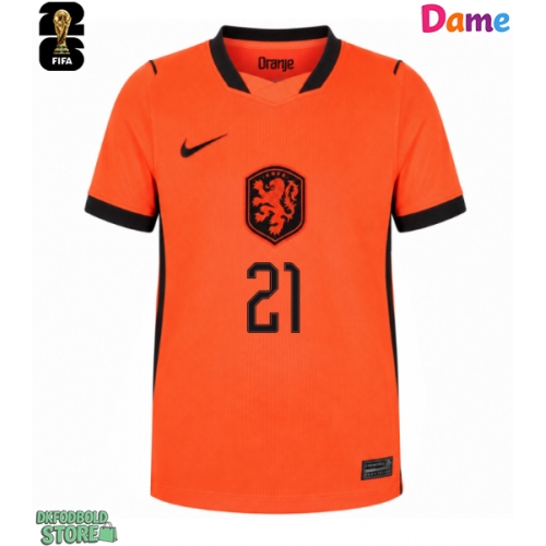 Holland Frenkie de Jong #21 Replika Hjemmebanetrøje Dame VM 2026 Kortærmet